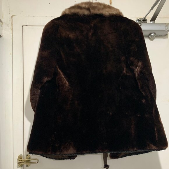 VINTAGE FURS BY SAVE - WAY FUR SALON LTD. WOOL MINK COLLAR COATS SIZE S - Picture 4 of 7